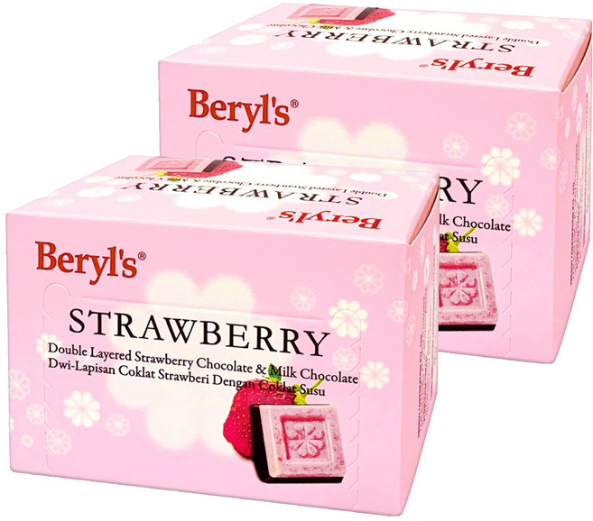 Beryl's 草莓味及牛奶雙層巧克力 60g (添加植物油), 2盒