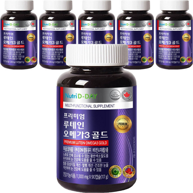 뉴트리디데이 프리미엄 루테인 오메가3 골드, 90정, 6개