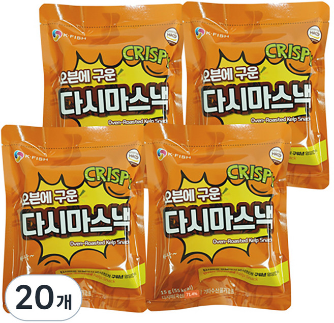 이미지 석하 오븐에 구운 다시마스낵, 15g, 20개
