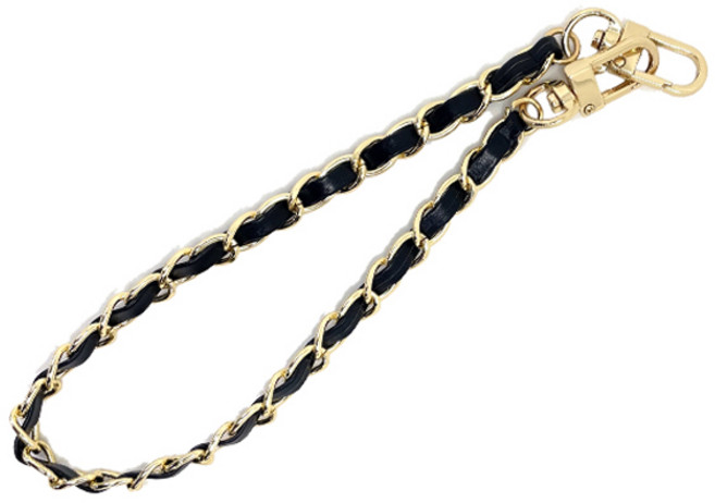 에스엠씨 골드 체인 휴대폰 스트랩 숏, 블랙, 1개