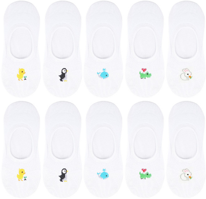 두발로 여성용 길건너 친구들 페이크삭스 10켤레