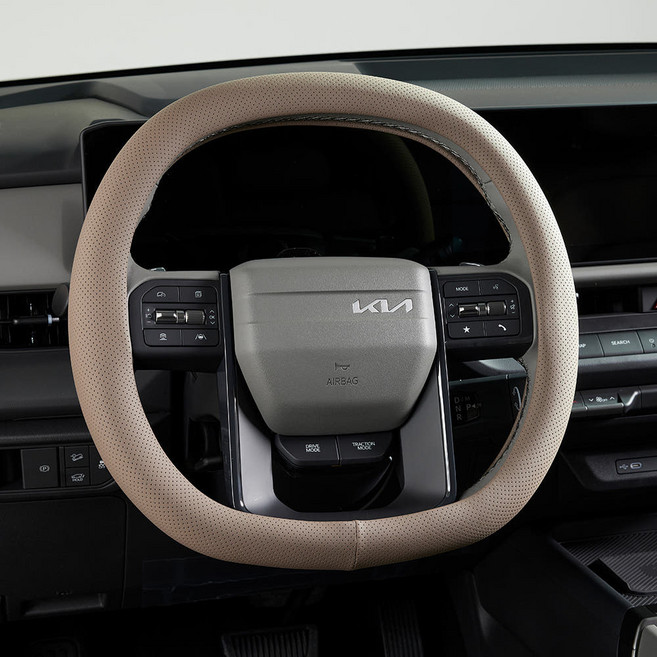 메이튼 기아 디올뉴 셀토스 전용 가죽 핸들커버, 마롱브라운