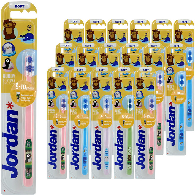 조르단 버디 2단계 어린이 칫솔, 랜덤 발송, 1개입, 18개