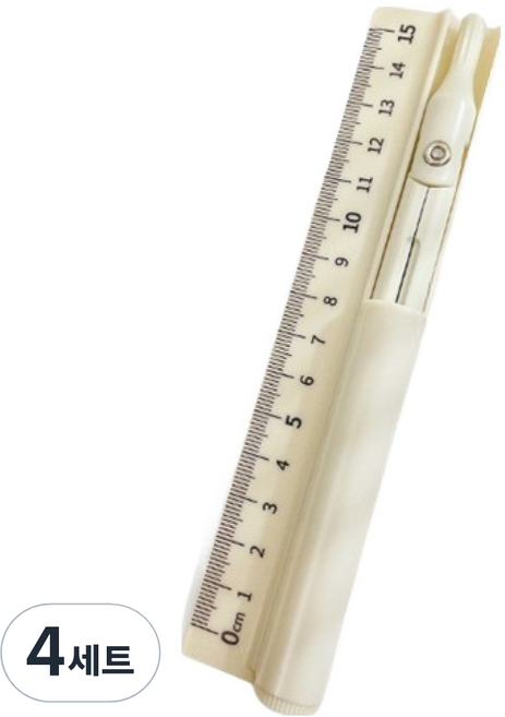 일상속반짝 자 + 컴퍼스 세트, 옐로우, 4세트