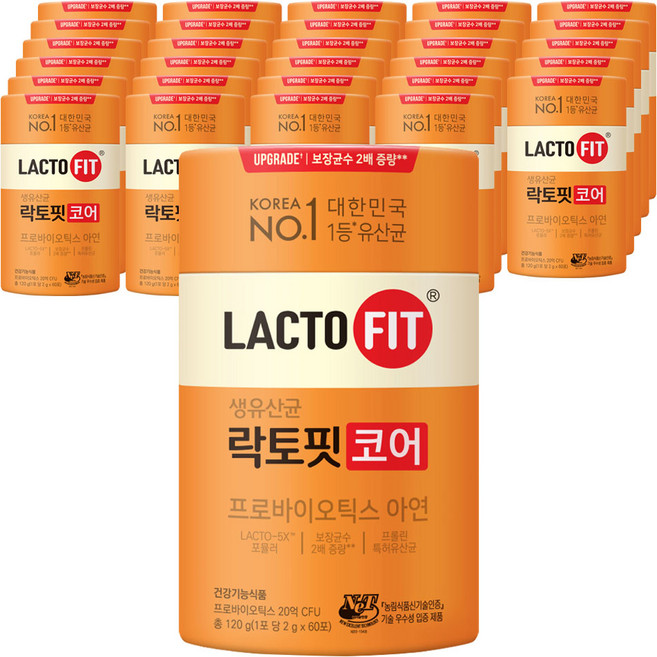 락토핏 정품 코어 유산균 60p, 120g, 30개