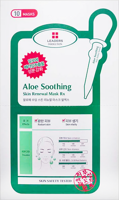 LEADERS 麗得姿 蘆薈舒緩煥膚面膜 加強版 25ml, 10片, 1盒