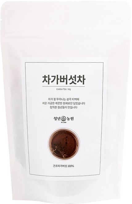 청년농원 저온가공 차가버섯차 삼각티백, 1g, 50개입, 1개