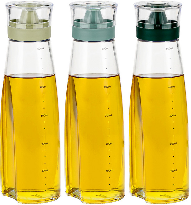 키텐실 시노글라스 실리콘 오일병 S CAP 그리너리 세이지 + 다크민트 + 딥그린 세트, 1세트, 500ml