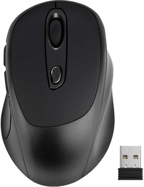 코시 무소음 6버튼 무선마우스 2.4GHz 3단계 DPI-M4005WL, 블랙, M4005WL-4005