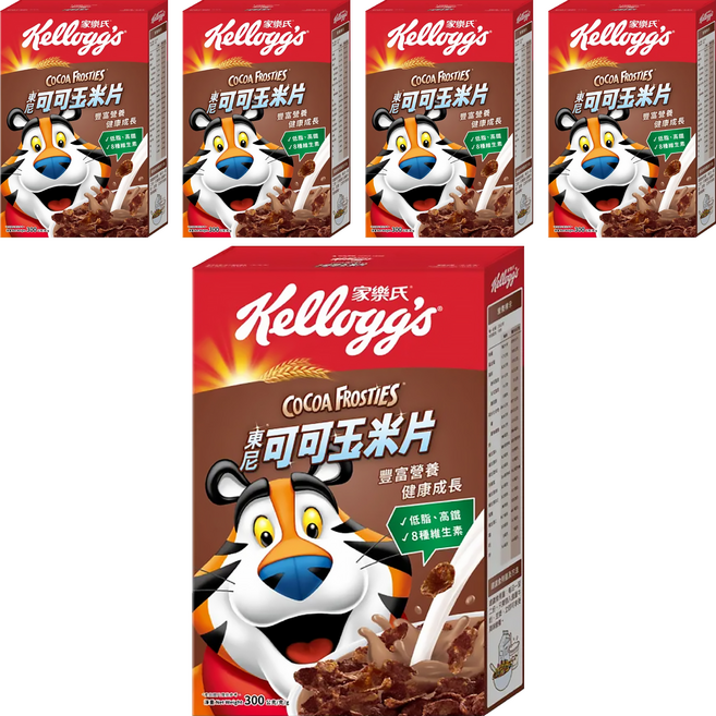 Kellogg's 家樂氏 FROSTIES 東尼玉米片 可可口味, 300g, 5盒