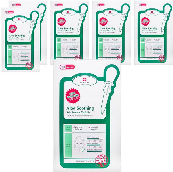 LEADERS 麗得姿 蘆薈舒緩煥膚面膜 加強版 25ml, 10片, 6盒