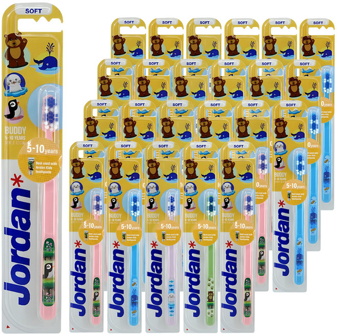조르단 버디 2단계 어린이 칫솔, 랜덤 발송, 1개입, 24개