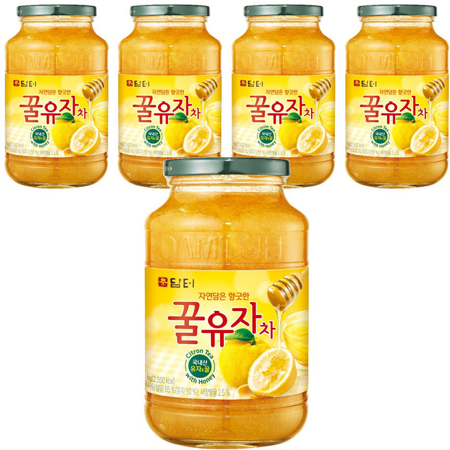 담터 꿀유자차, 1kg, 5개, 1개입