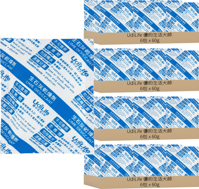UdiLife 優的生活大師 濕飽包 乾燥劑 除濕 防潮 防霉 生石灰 除濕劑 WG9655A, 360g, 4袋