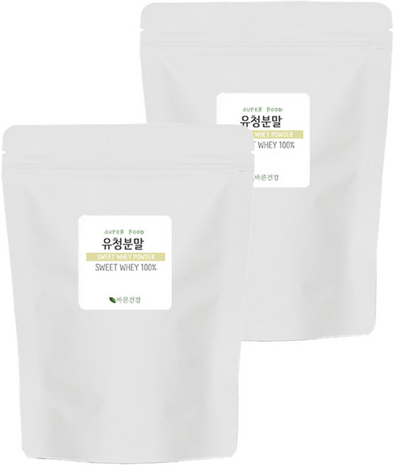 바른건강 탈염 유청 분말, 2개, 500g