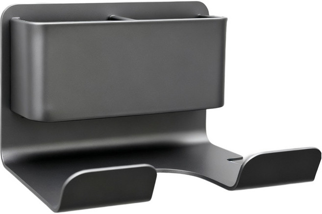 지미스홈 무타공 수납형 드라이기 거치대, 그레이, 1개