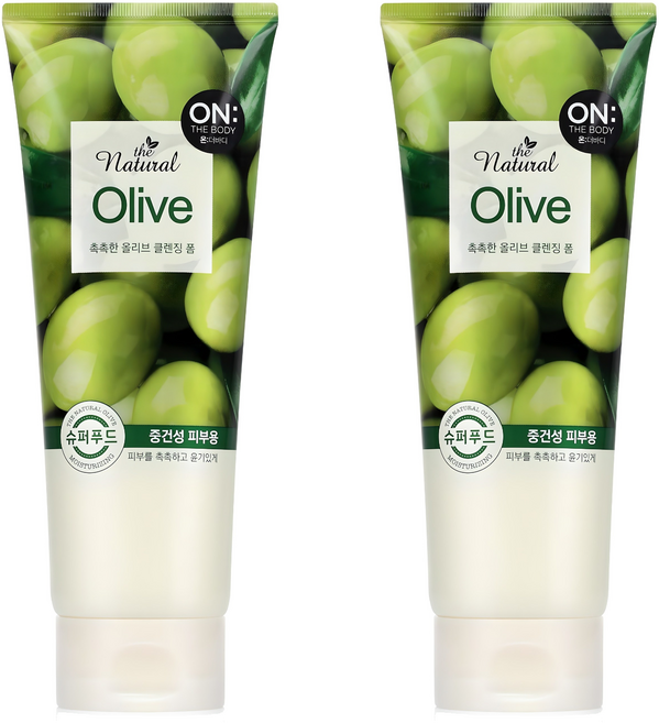 온더바디 더 내추럴 올리브 촉촉한 클렌징 폼, 200g, 2개