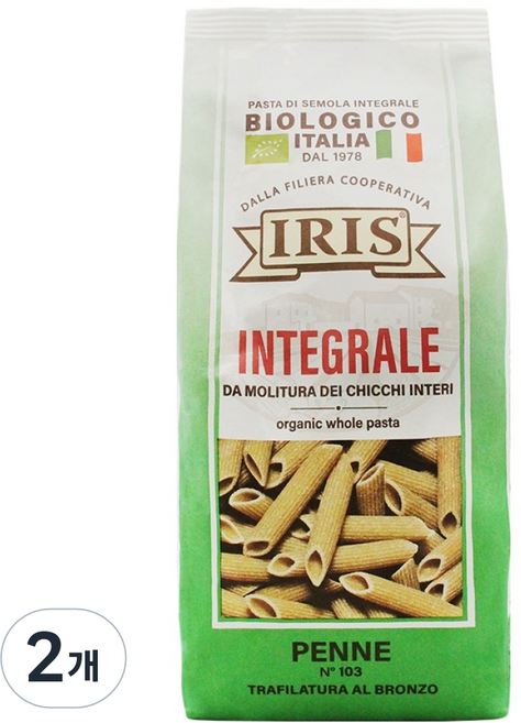 義大利 IRIS 有機全麥筆管麵, 500g, 2個