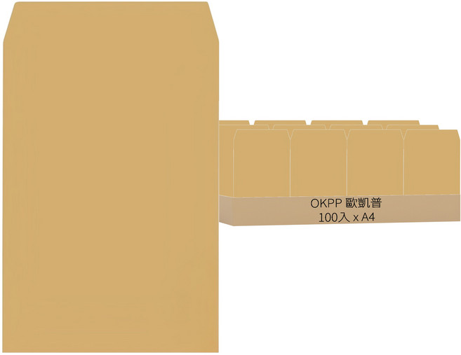 OKPP歐凱普 牛皮公文封100入組 推甄專用, A4, 1組