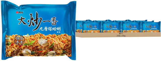 維力 大炒一番 九層塔蛤蜊風味麵 85g, 20包