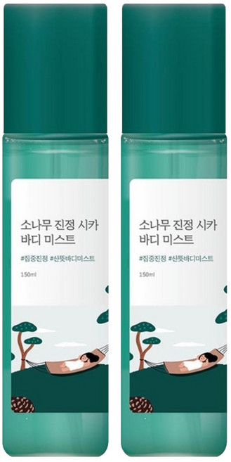 라운드랩 소나무 진정 시카 바디 미스트, 150ml, 2개