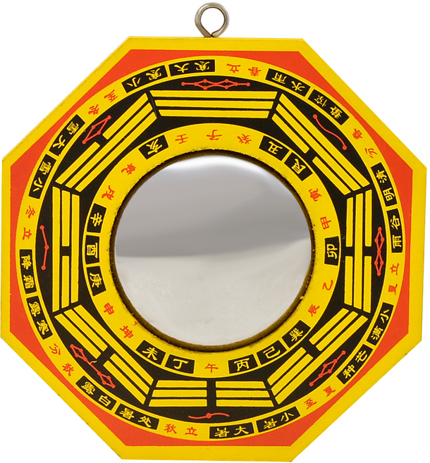 開運陶源 小八卦鏡, 凸透鏡 黃色, 1個