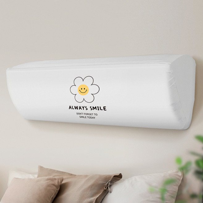 스윗 플라워 벽걸이 에어컨커버, 화이트