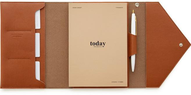 FunnYmade 手拿包萬用手冊 /日誌本, 1組, 棕色