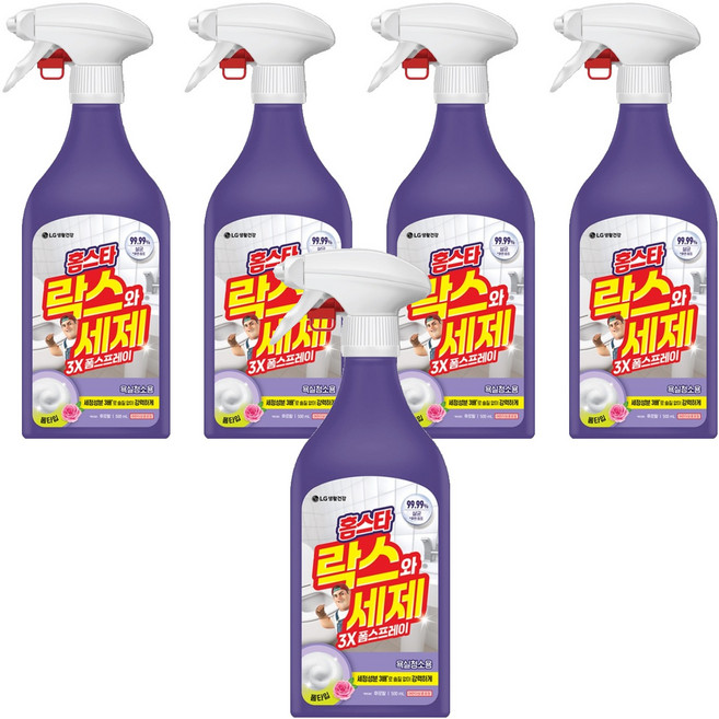 홈스타 락스와세제 욕실청소용 폼 스프레이 후로랄, 500ml, 5개