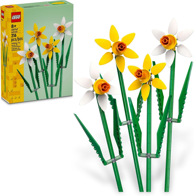 LEGO 樂高積木 40747 水仙花 益智拼裝玩具 創意花卉模型 桌面擺飾, 1盒