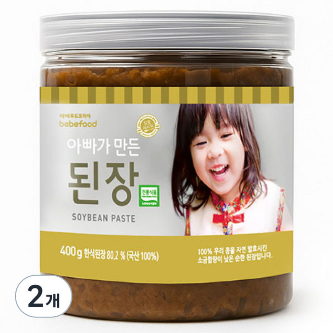 베베푸드 아빠가 만든 된장, 400g, 2개, 한식된장