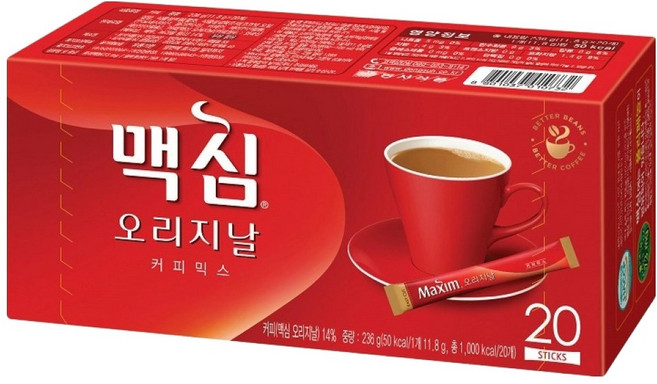 Maxim 麥心 經典原味3合1咖啡, 11.8g, 20條, 1盒