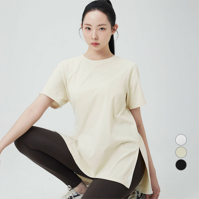 아피나르 여성용 오버핏 힙커버 소로나 액티브 반팔 티셔츠