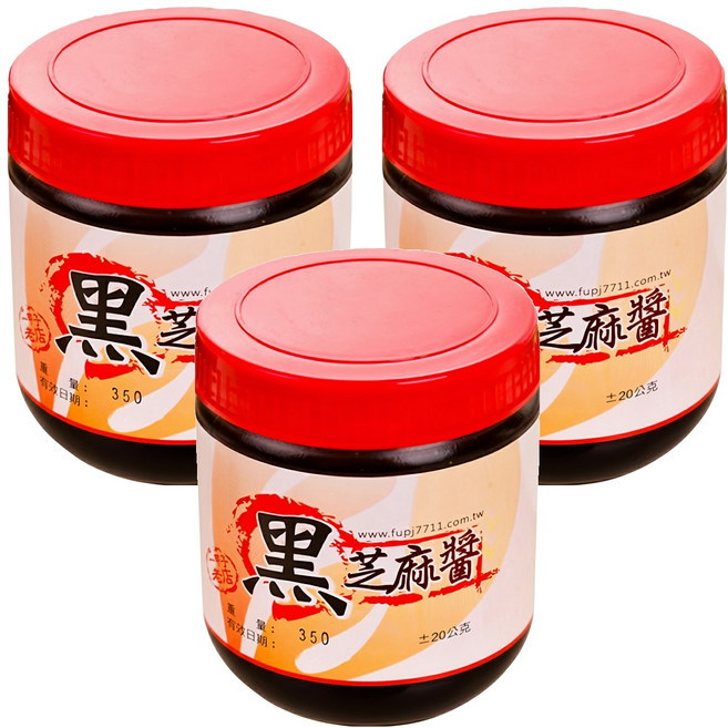 新竹福源 黑芝麻醬, 350g, 3罐