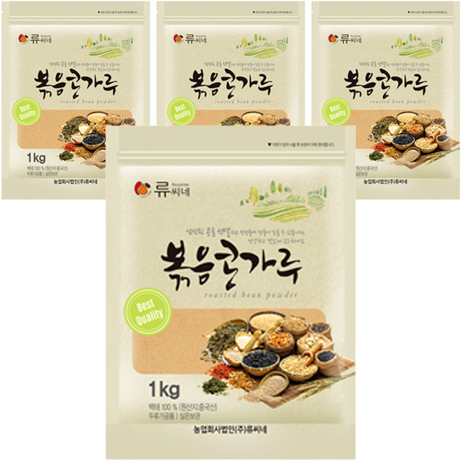 류씨네 수입산 볶음콩가루, 4개, 1kg