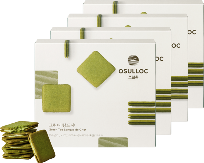 오설록 그린티 랑드샤 쿠키 10p, 100g, 4개