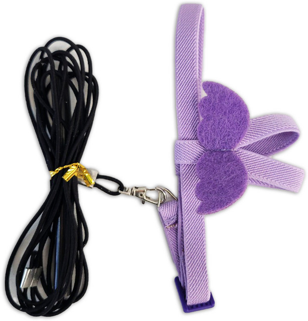 앵무새 신축성 날개 하네스 + 리드줄, 퍼플, 1세트