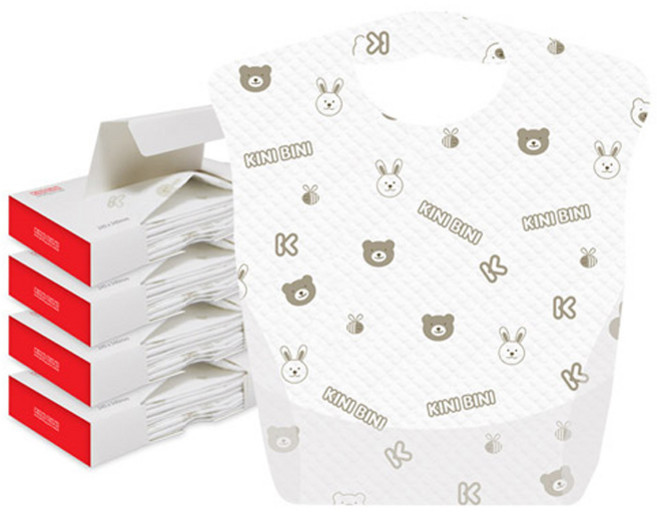 키니비니 일회용 아기방수턱받이 12p, 혼합색상, 12매, 4개