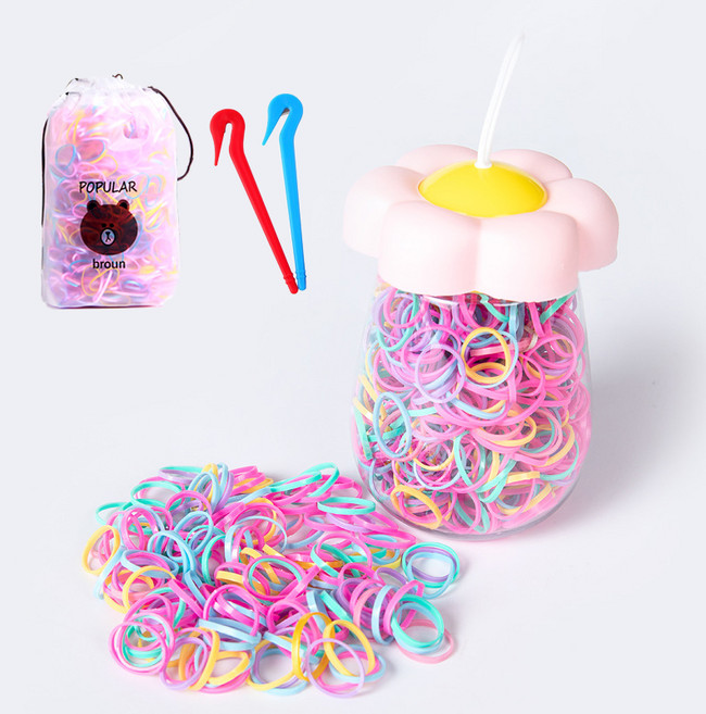 러블리올 머리끈 1000p + 고무줄 칼 2p 세트