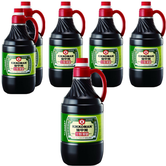 KIKKOMAN 龜甲萬 甘醇薄鹽醬油 PET, 1.6L, 6瓶