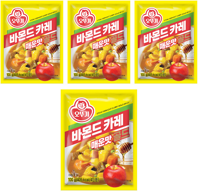 오뚜기 바몬드 카레 골드 매운맛, 100g, 4개