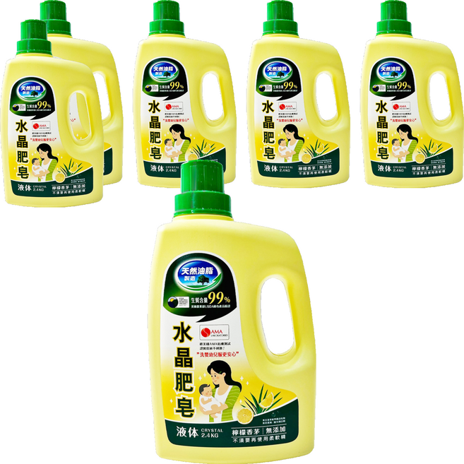 南僑水晶 水晶肥皂液体 檸檬香茅, 2.4kg, 6桶