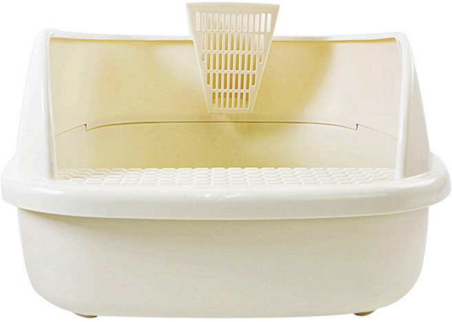 캣아이디어 고양이 평판 화장실, 크림, 1개