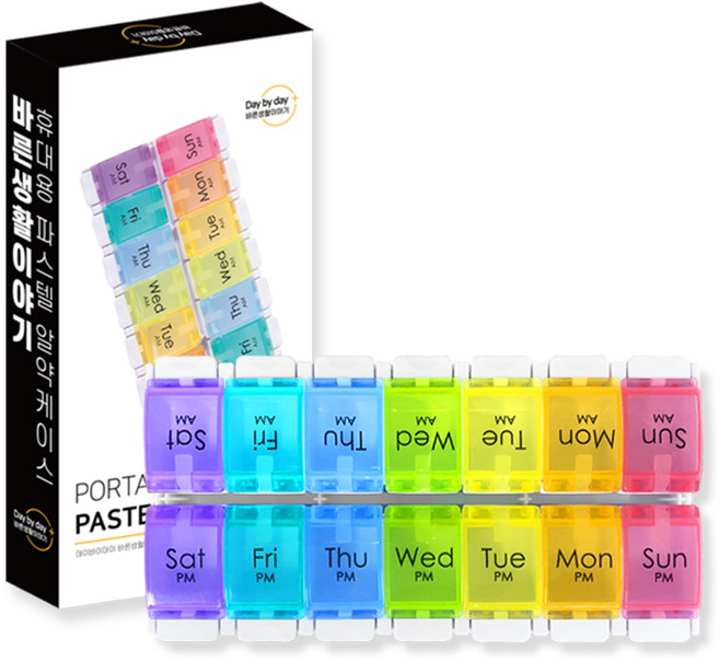 Daybyday 파스텔 알약 케이스, 1개