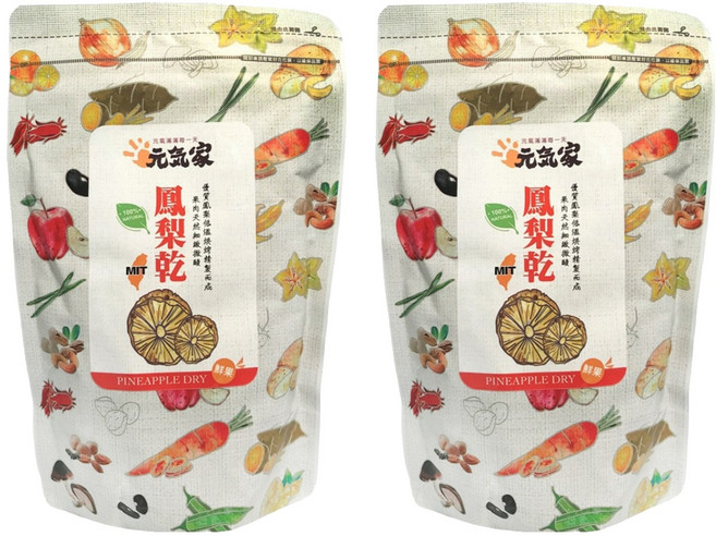 元氣家 鳳梨乾, 200g, 2包