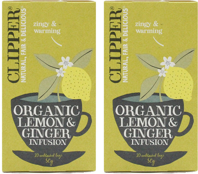 클리퍼 유기농 레몬 앤 진저, 50g, 2개, 25개입