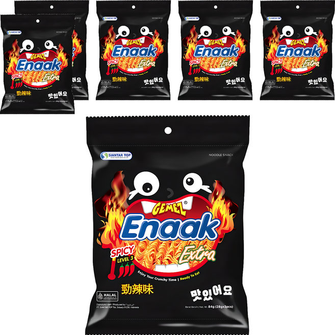 GEMEZ Enaak 韓式小雞麵 勁辣味, 84g, 6袋