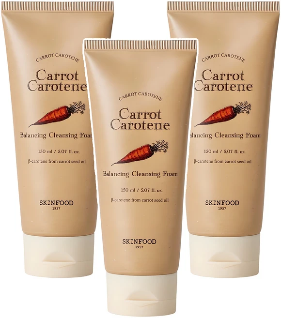 스킨푸드 캐롯 카로틴 밸런싱 클렌징 폼, 150ml, 3개 - 쿠팡