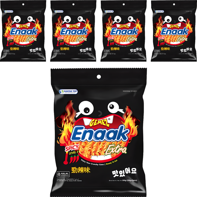 GEMEZ Enaak 韓式小雞麵 勁辣味, 84g, 5袋
