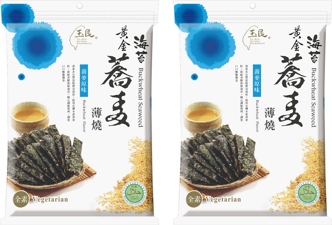玉民 台灣黃金蕎麥海苔薄燒 原味, 40g, 2包